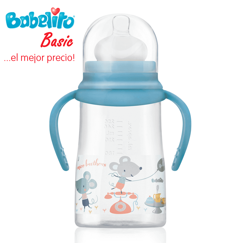Biberón Boca Ancha con Asas 250ml