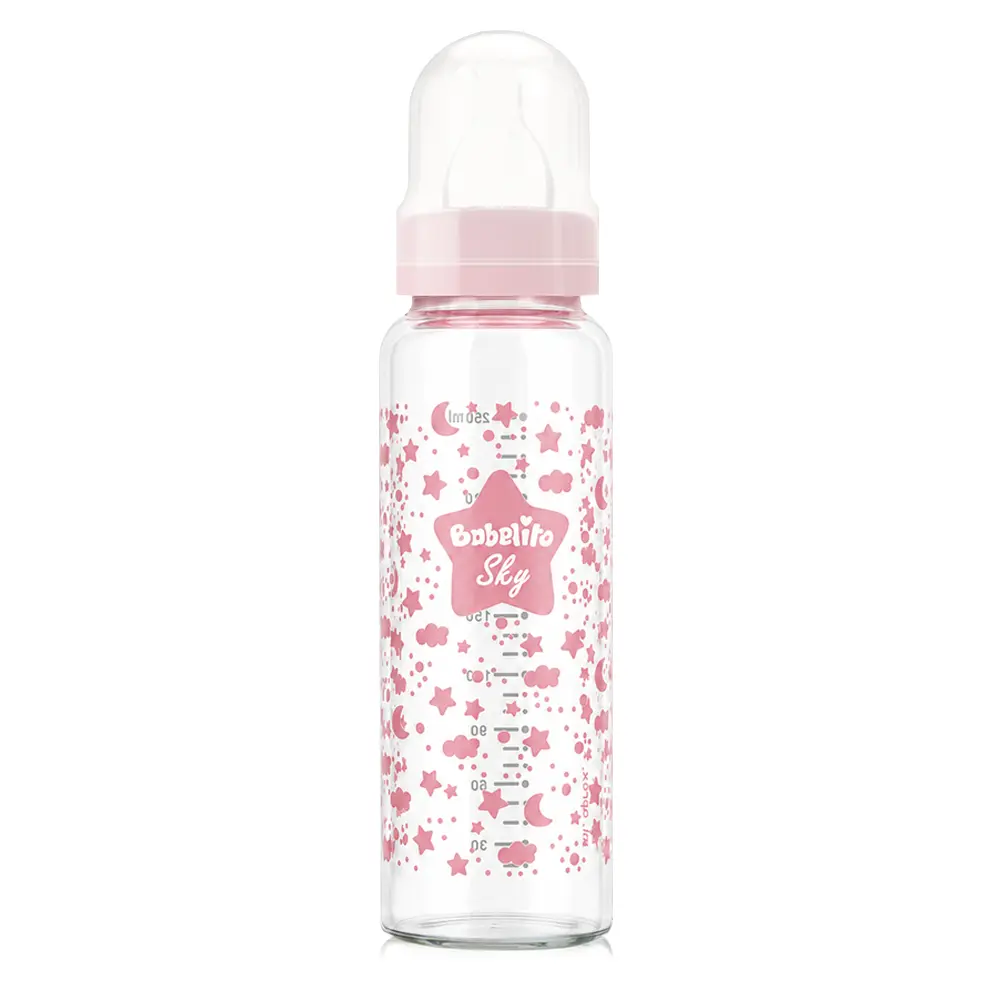 Biberón de Vidrio Borosilicato Boca Estándar 250ml